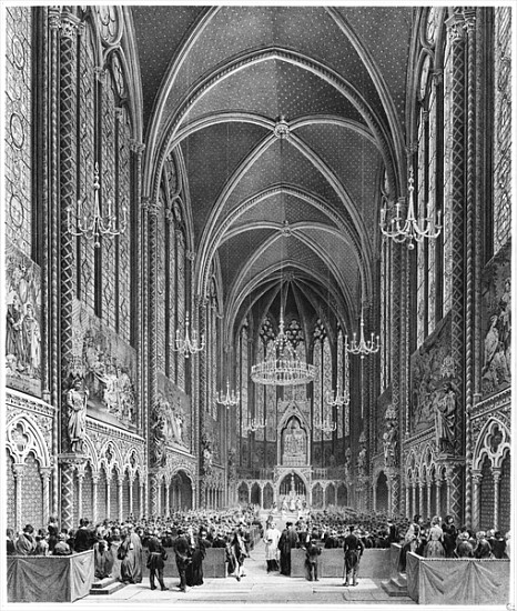 Celebration of the mass for the magistrature at the Sainte Chapelle, c.1849 à École française
