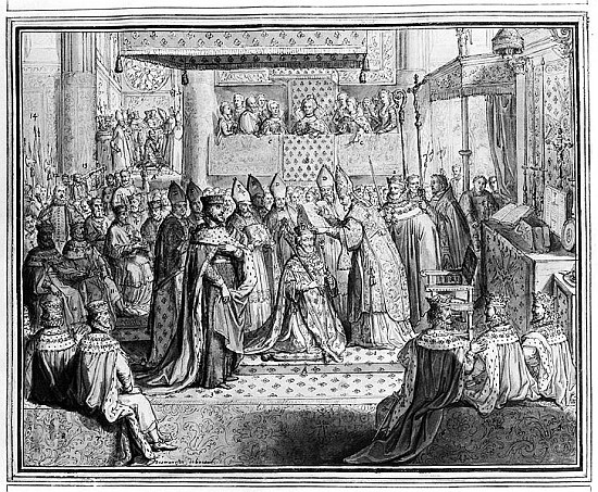 Consecration and Coronation of Henri IV (1553-1610) at the Chartres Cathedral on the 27th January 15 à École française