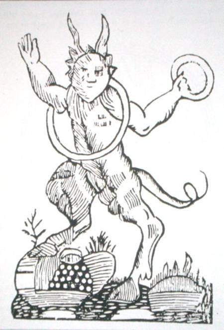 The Devil pointing out Hidden Treasures, copy of an illustration from 'Le Veritable Dragon Rouge', L à École française