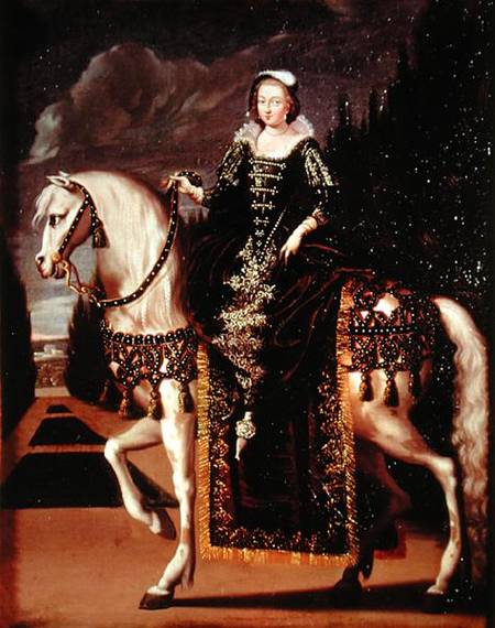 Equestrian Portrait of Marie de Medici (1573-1642) à École française