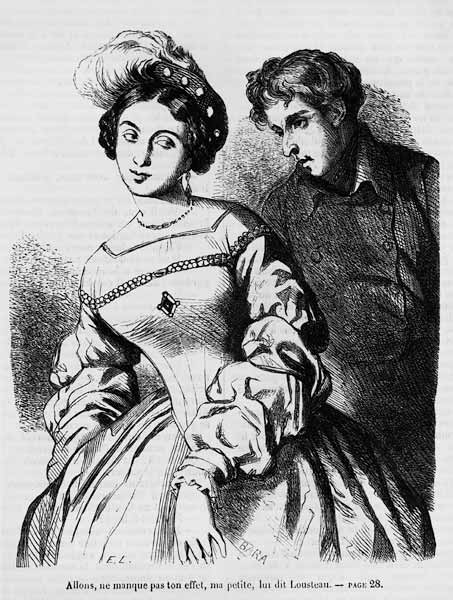 Etienne Lousteau speaking to an actress, - French School