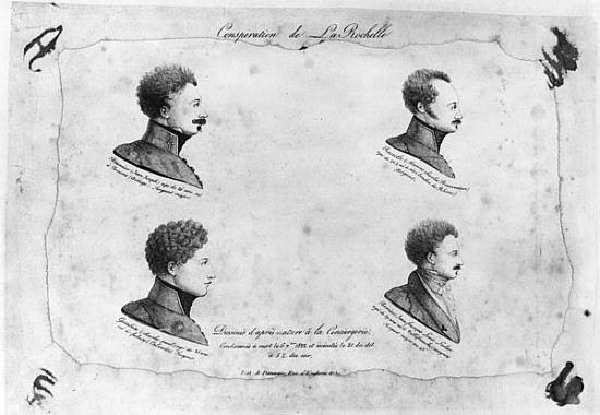 La Rochelle plot, portraits of the four sergeants, after 1822 à École française