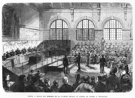Members of the Commune being court martialled at Versailles à École française