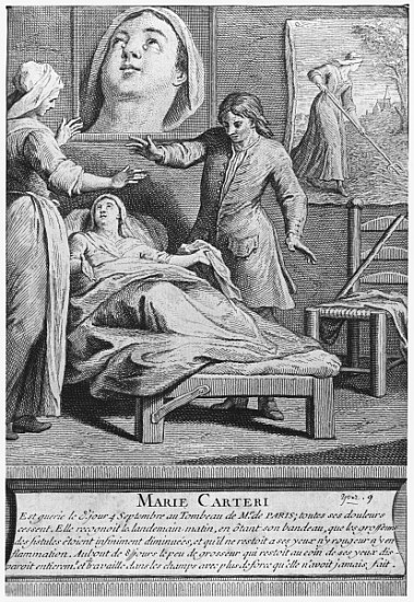 Miraculous healing of a blind woman, Marie Carteri, on the tomb of Deacon Francois de Paris at the p à École française