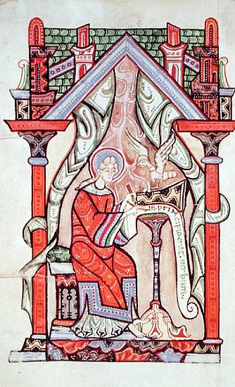 Ms 75 fol.63v St. John the Evangelist, from the Gospels according to St. Matthew and St. John, from  à École française