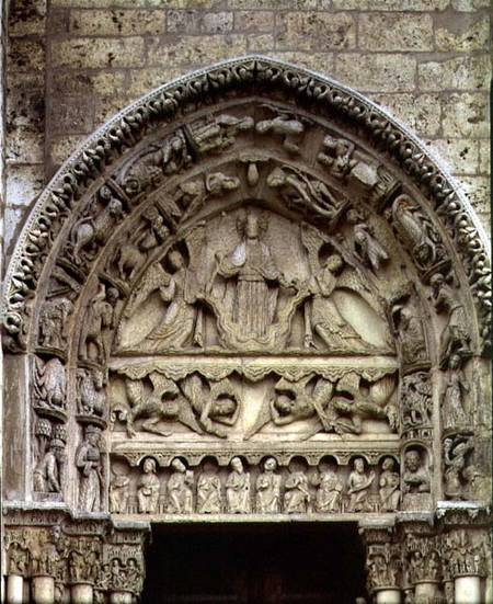 The Royal Portal, north door, tympanum depicting the Ascension à École française