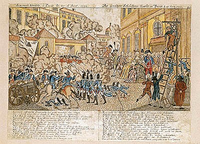 The Terrible Night in Paris, 10th August 1792 à École française