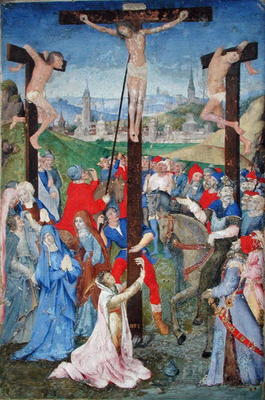 The Crucifixion, from a Missal (vellum) à Ecole Française, (15ème siècle)