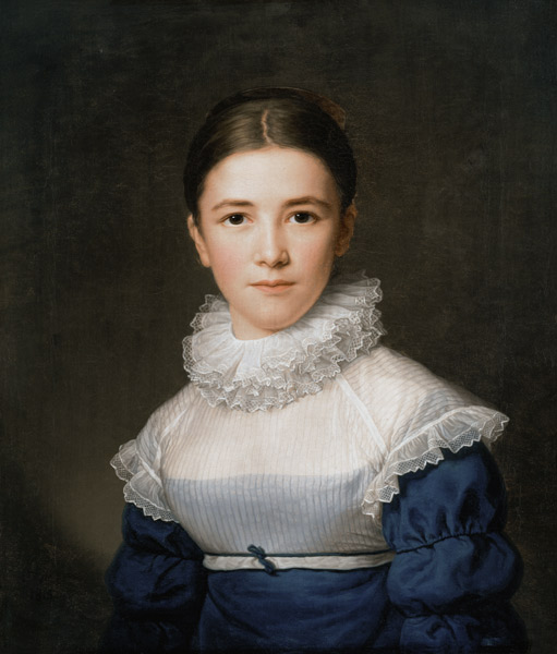 Portrait of Lina Groger, the foster daughter of the Artist à Friedrich Carl Groger