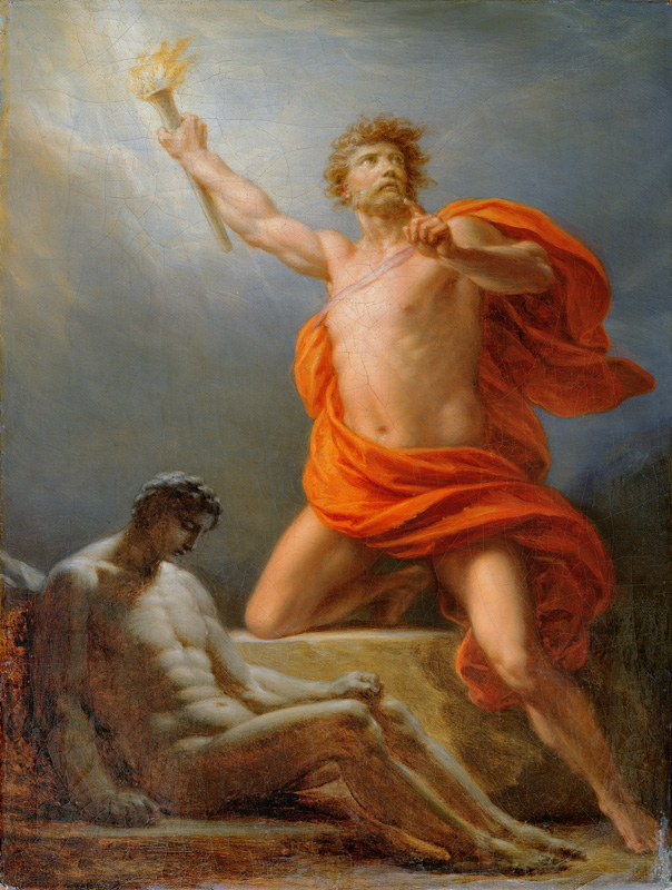 Prometheus Bringing Fire to Mankind à Friedrich Heinrich Füger