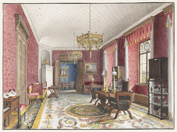 The Red Room, Schloss Fischbach à Friedrich Wilhelm Klose