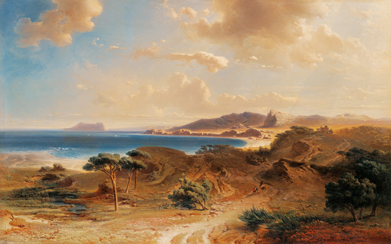 Beach at Estepona with a View of the Rock of Gibraltar à Fritz Bamberger