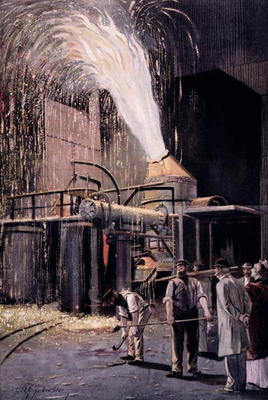 The Bessemer process for the mass-production of steel, developed by Sir Henry Bessemer (1813-98) (co à Fritz Gehrke