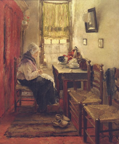 F.v.Uhde / Old People s Home / 1882 à Fritz von Uhde