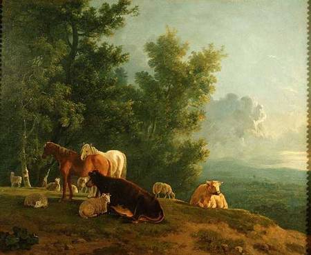 Horses and Cows in a Landscape à G. Gilpin