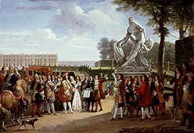 Louis XIV. lors du dévoilement de la sculpture Milon des Croton d'un p.Puget.