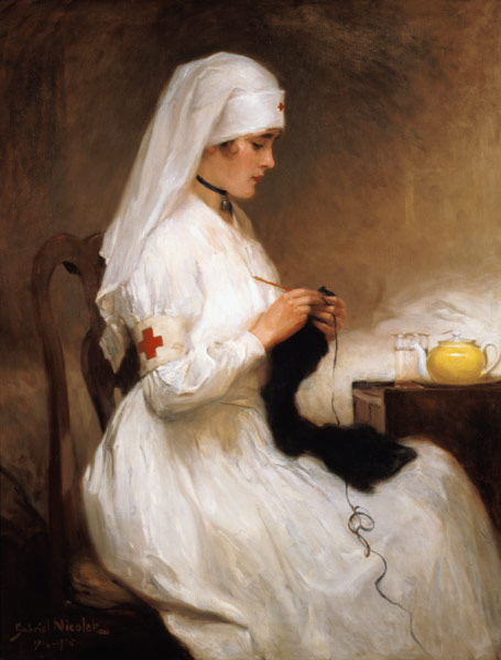 Portrait of a Nurse from the Red Cross - Gabriel Emile Niscolet en  reproduction imprimée ou copie peinte à l\'huile sur toile