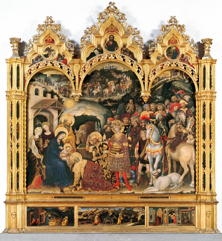 L'adoration des mages (pièce d'un autel) à Gentile da Fabriano