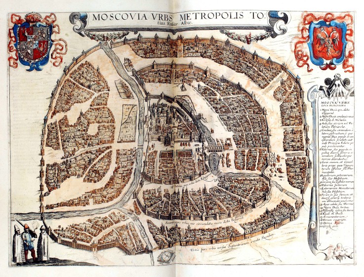 Map of Moscow à Georg Braun
