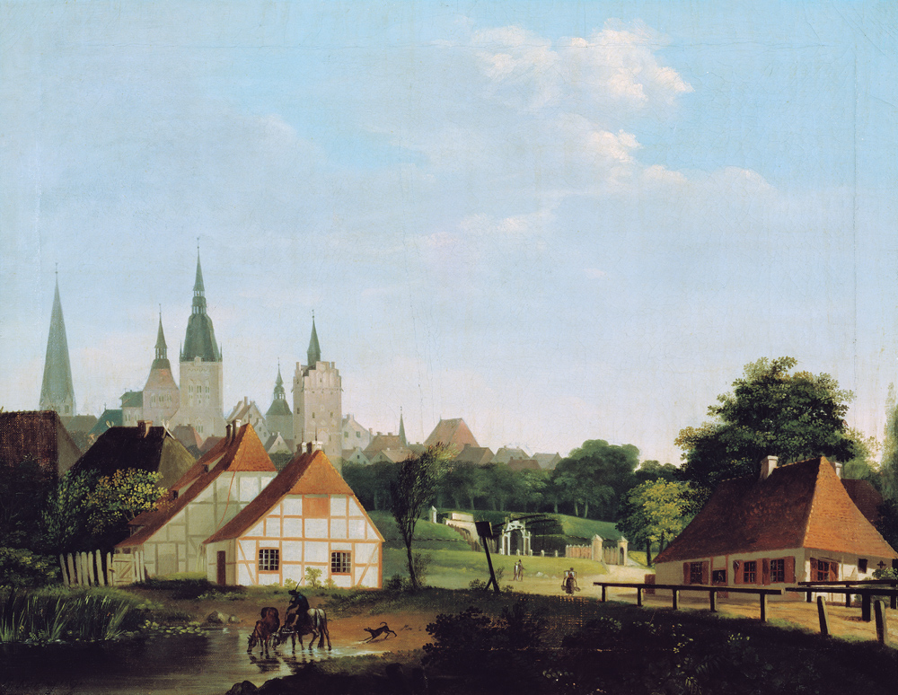 Ansicht Rostocks vom Gertrudenplatz aus à Georg Friedrich Kersting