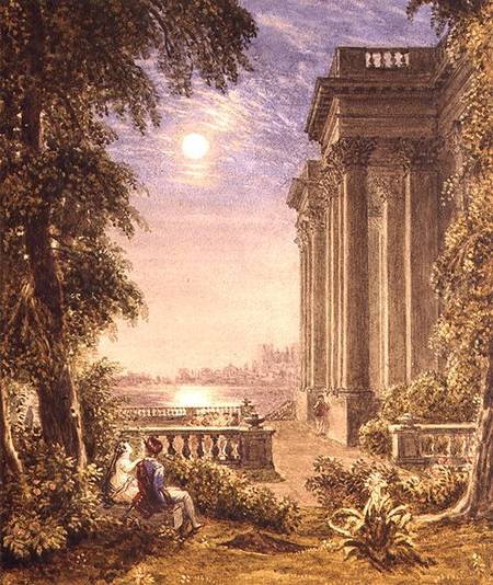 Lovers by Moonlight à George Barret