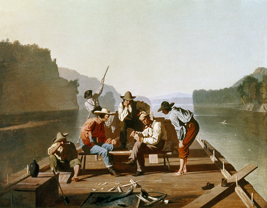 Ferrymen Playing Cards à George Caleb Bingham