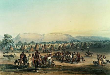 Camp of Piekann Indians à George Catlin