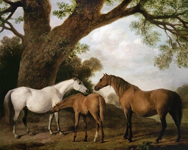 Two Shafto Mares and a Foal à George Stubbs