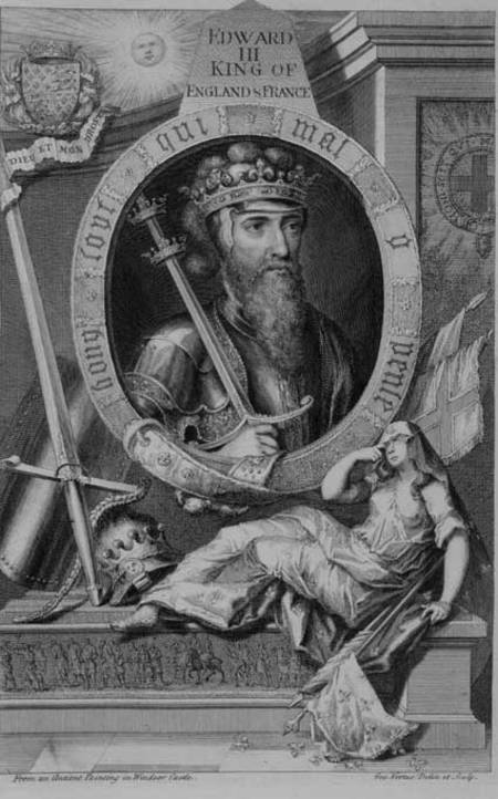 Edward III (1312-77) King of England from 1327, after a painting in Windsor Castle, engraved by the à George Vertue