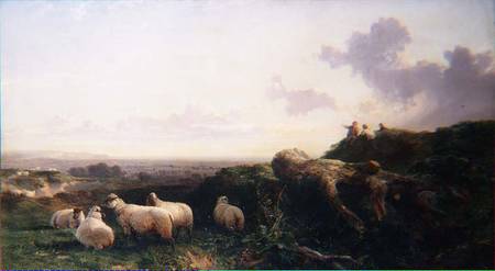 Evening on the South Downs à George Vicat Cole