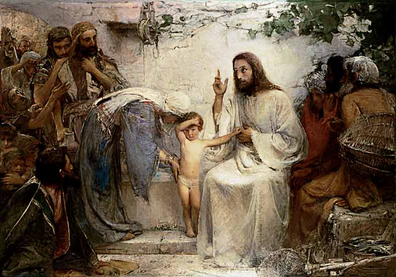 Christ and the Little Child à George William Joy