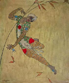 Nijinsky (1890-1950) in the role of the negro slave in the ballet 'Scheherazade' by Rimski-Korsakov