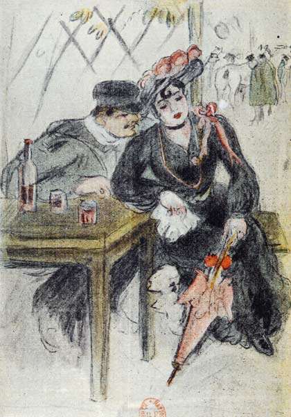 A Prostitute and her Client, illustratio - Georges Bottini en reproduction  imprimée ou copie peinte à l\'huile sur toile