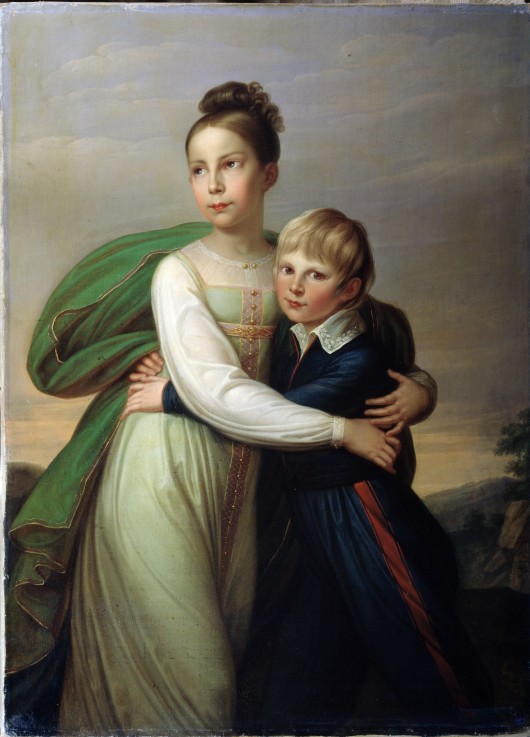 Prince Albert of Prussia (1809-1872) and Princess Louise of Prussia (1808-1870), children of king Fr à Gerhard von Kügelgen