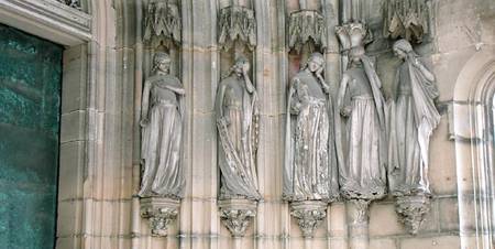 The Five Foolish Virgins, jamb figures from the Paradise Portal, figures carved c.1250 à École allemande