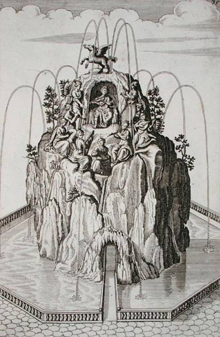 Fountain design, from 'Architectura Curiosa Nova', by Georg Andreas Bockler (1617-85) à École allemande