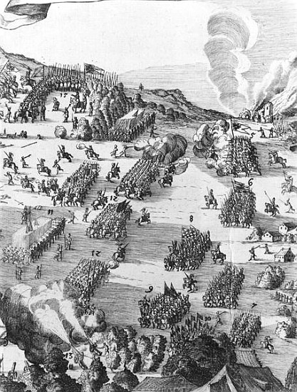 General view of the battle of Muhlberg, detail, 24th April 1547  (see also 217805) à École allemande