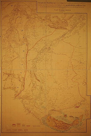 Map of the Cutch region of India and its border with neighbouring Baluchistan, Carl Zimmerman à École allemande