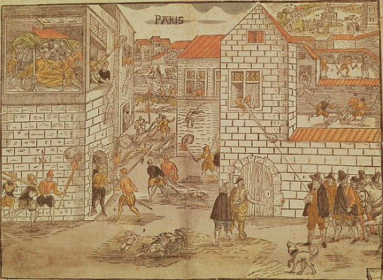 The St. Bartholomew''s Day Massacre, 1572, German, 16th century à École allemande