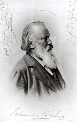 Johannes Brahms (1833-97) (photogravure) à École allemande, (19ème siècle)