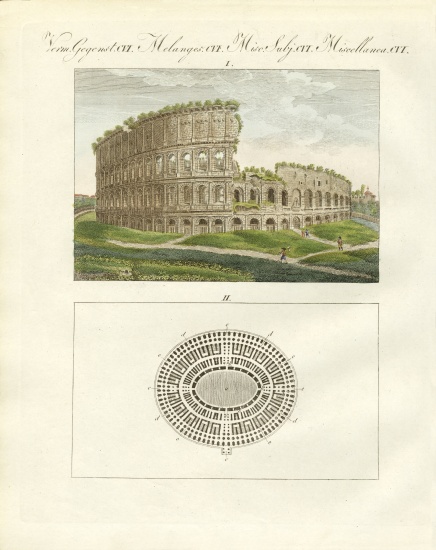 The Colosseum or the amphitheatre of Emperor Flavius Vespasianus à École allemande, (19ème siècle)