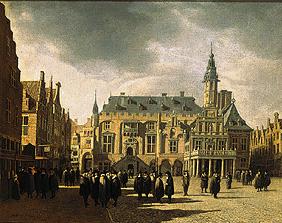 Le marché et l'hôtel de ville d'Haarlem.