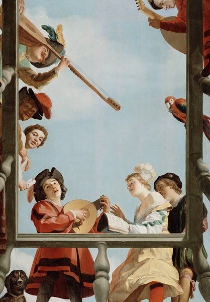 Musical Group on a Balcony à Gerrit van Honthorst