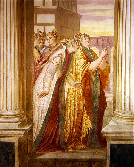 Left wall depicting Sophonisba crying à Giambattista Zelotti