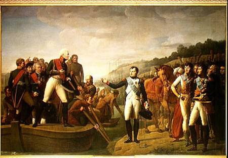 Farewell of Napoleon I (1769-1821) and Alexander I (1777-1825) after the Peace of Tilsit à Gioacchino Giuseppe Serangeli