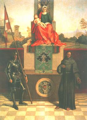 Fin de trône Marie avec Saint Georges et François