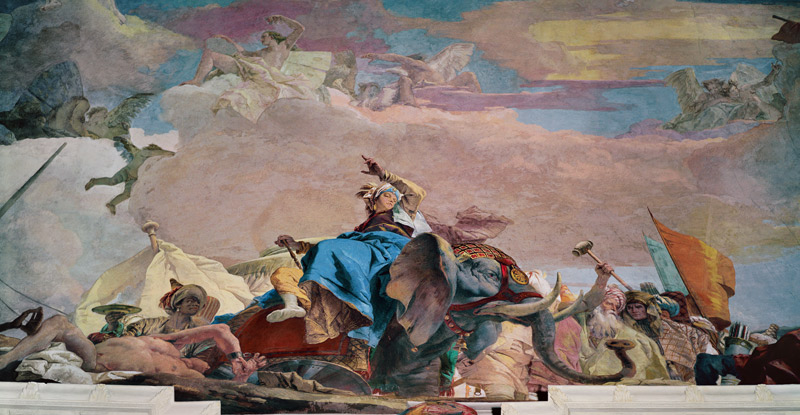 Africa, one of the Four Continents from the ceiling of the 'Treppenhaus' à Giovanni Battista Tiepolo