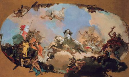 Apollon sur son charriot conduit Béatrice de Bourgogne à Frédéric Barberousse