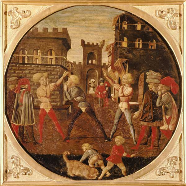 The Game of Civettino (tempera on panel) à Giovanni  di Ser
