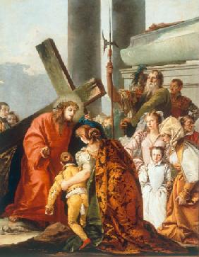 Le Christ console une femme en pleurs
